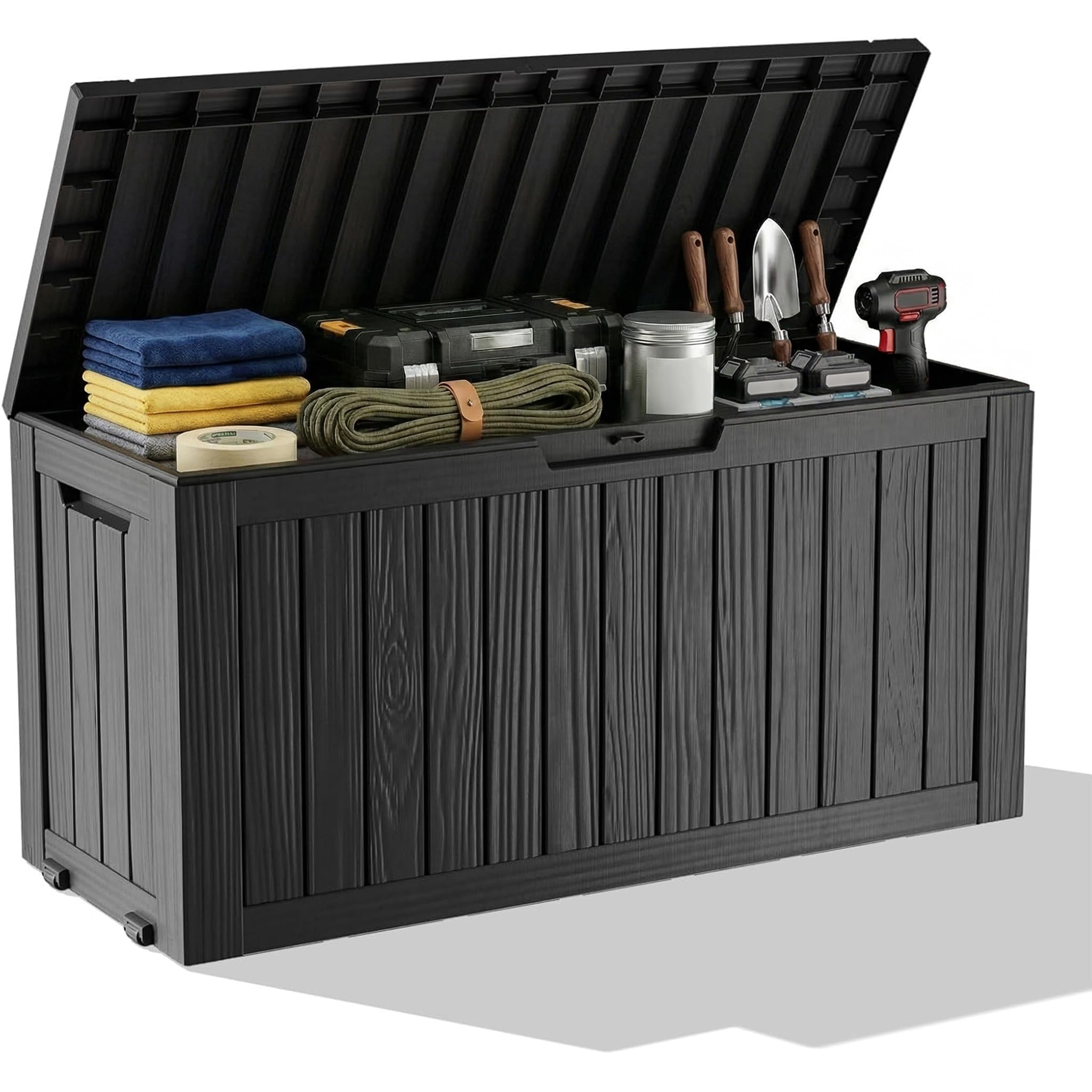 Outdoor Furniture Wood - Waterdichte hars opbergbox voor buiten, afsluitbaar,