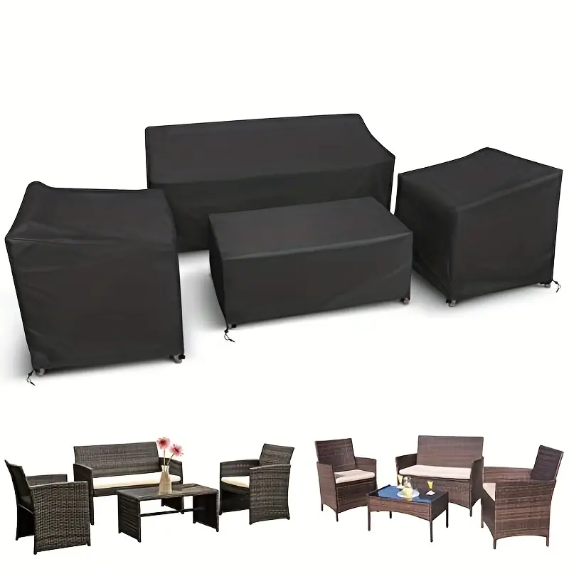 Outdoor Furniture Deals - 4 stks/set terrasmeubilairhoezen, robuuste waterdichte tuinmeubelhoezen,