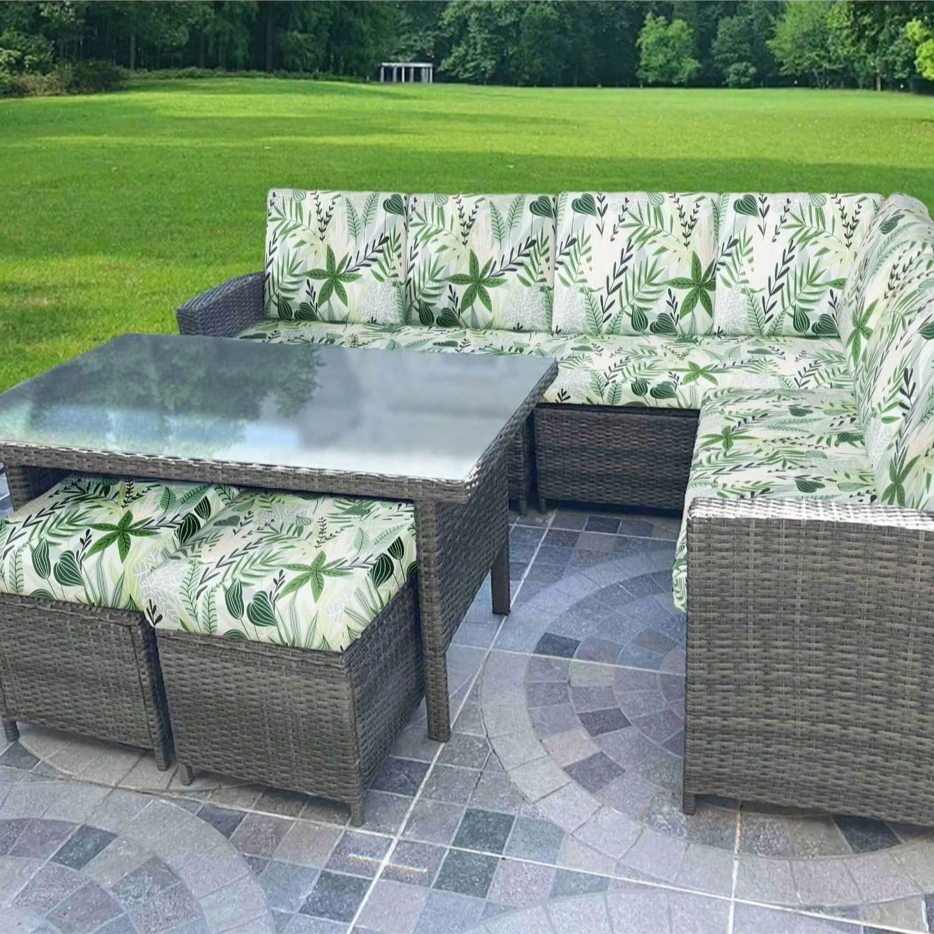 Outdoor Furniture Bench - Outdoor kussenhoezen met tropische print -
