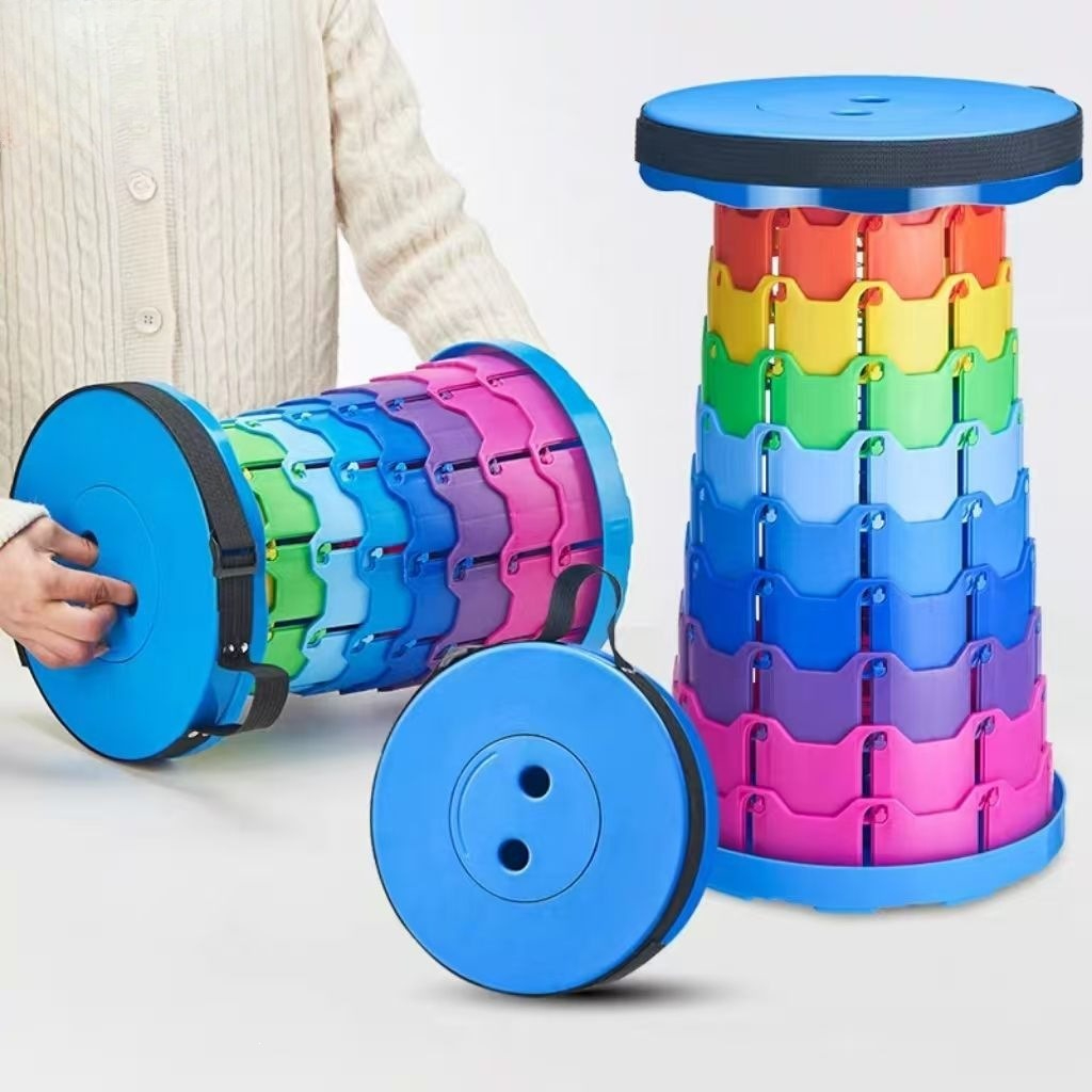 Outdoor Furniture Deals - Regenboog Telescopische Campingkruk Draagbaar Verdikt Opklapbaar