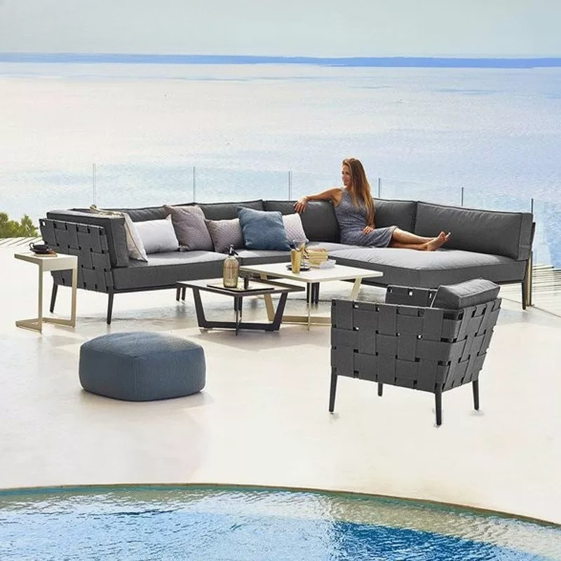 Outdoor Furniture Balcony - Combinatie van buitenbank en salontafel, Scandinavische