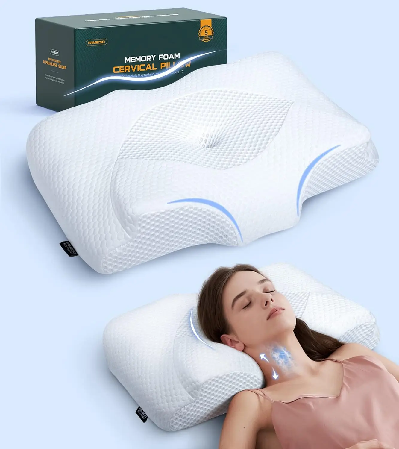 Outdoor Furniture Plus - Verstelbaar nekkussen, geurloos orthopedisch comfortabel voor