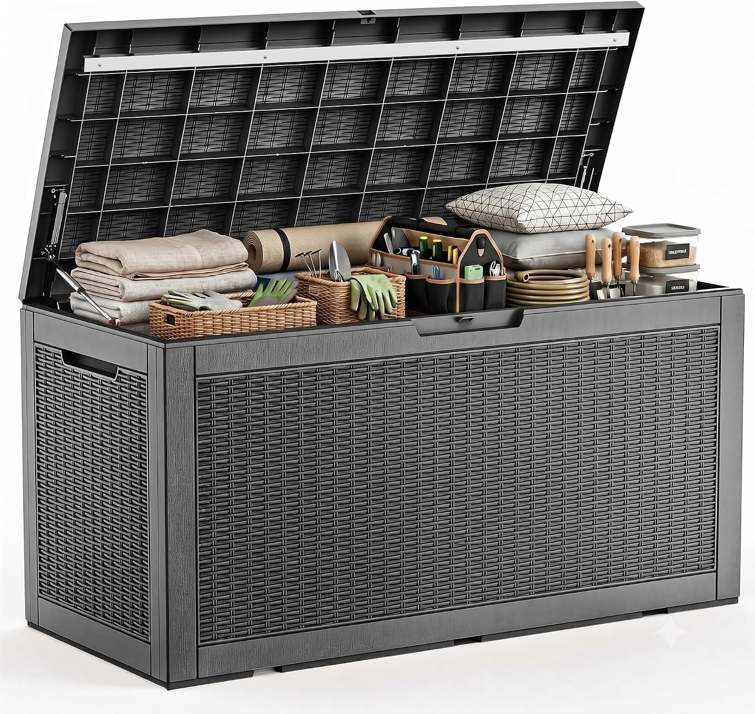Outdoor Furniture Bench - Grote waterdichte hars opbergbox voor buiten,