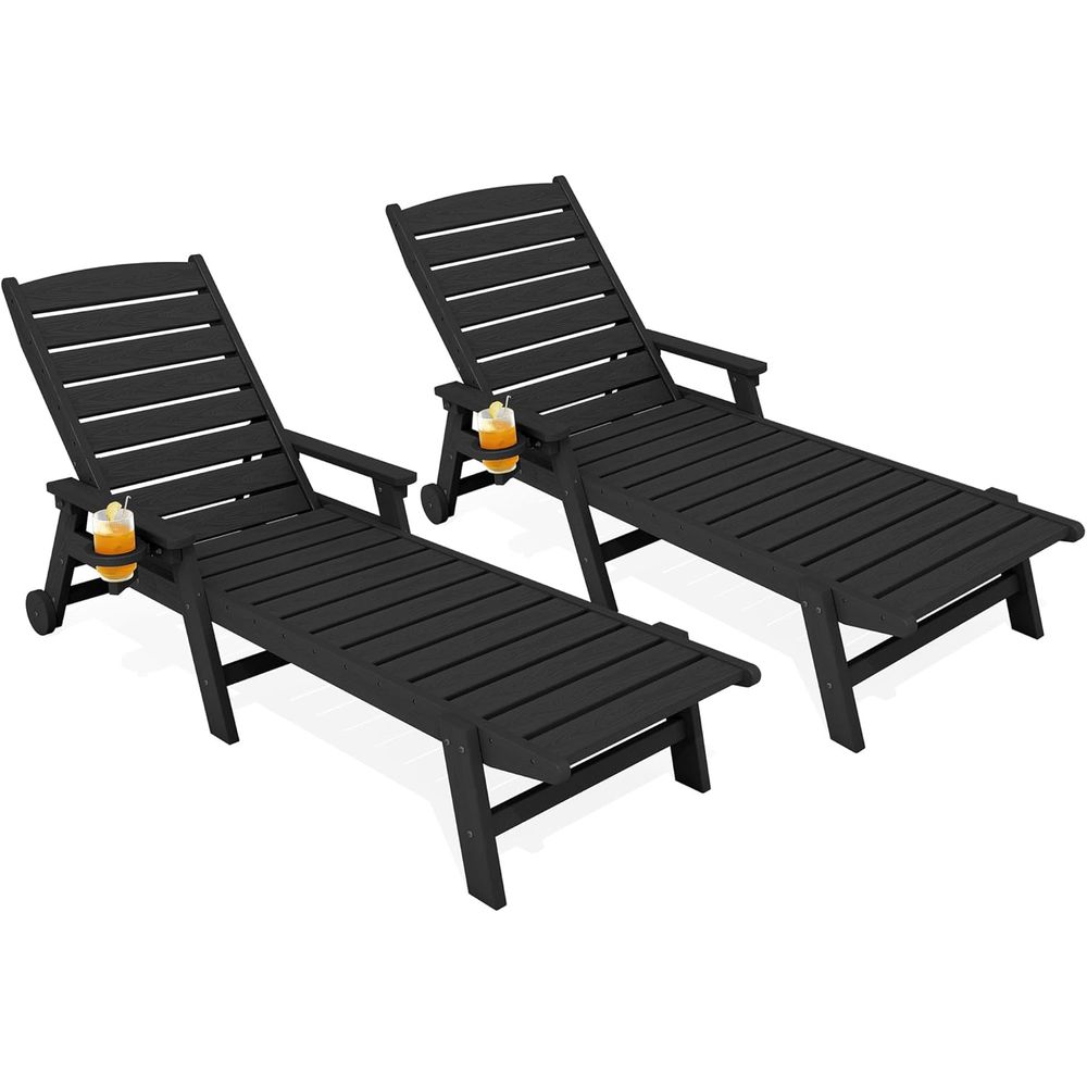 Outdoor Furniture Ofo - HDPE Loungestoel Buitenset o 2, Patio