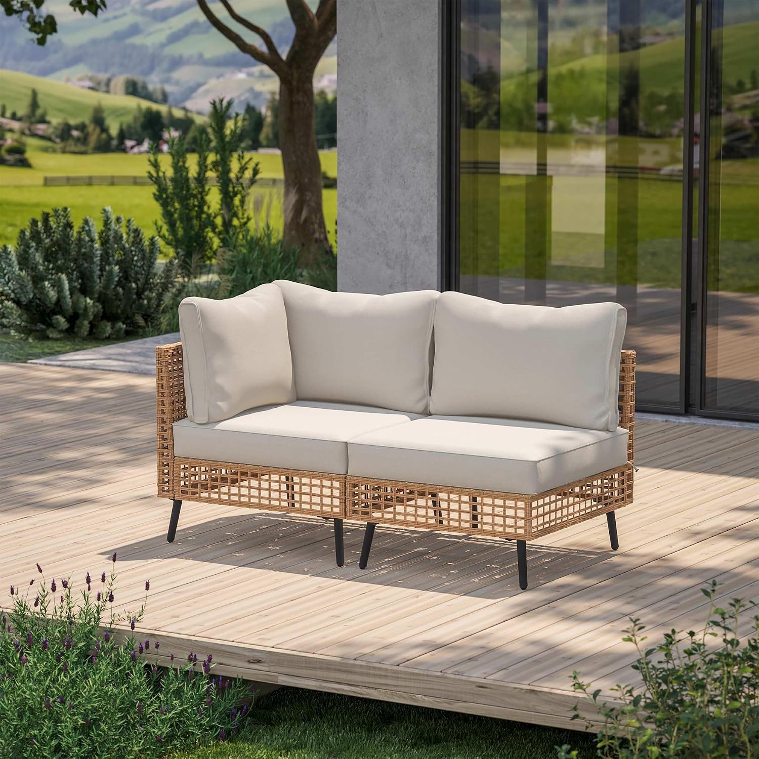 Outdoor Furniture Balcony - Outdoor PE Wicker Tuinmeubelset 2-delig, weerbestendige