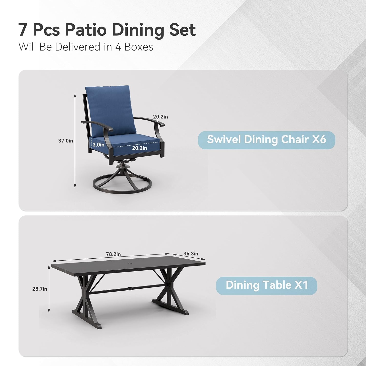 Metalen Tuinset 7-delig met 6  - Outdoor Furniture Plus recensie en prijs