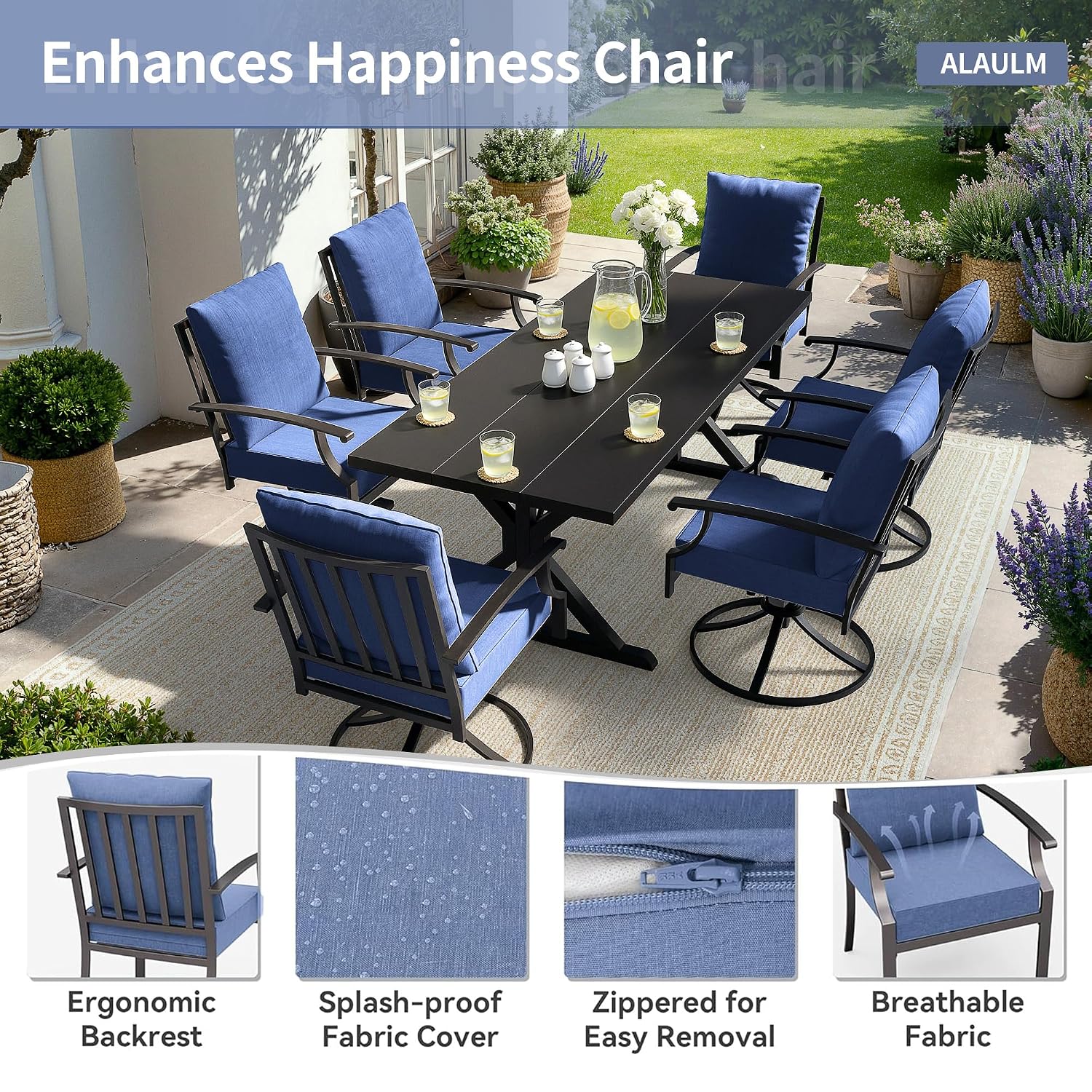 Metalen Tuinset 7-delig met 6  - Outdoor Furniture Plus recensie en prijs