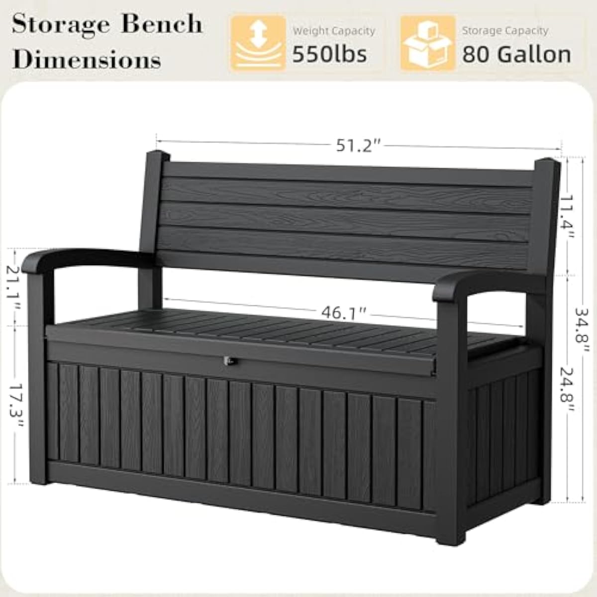 80 Gallon Buitenberging Bank D - Outdoor Furniture Bench recensie en prijs
