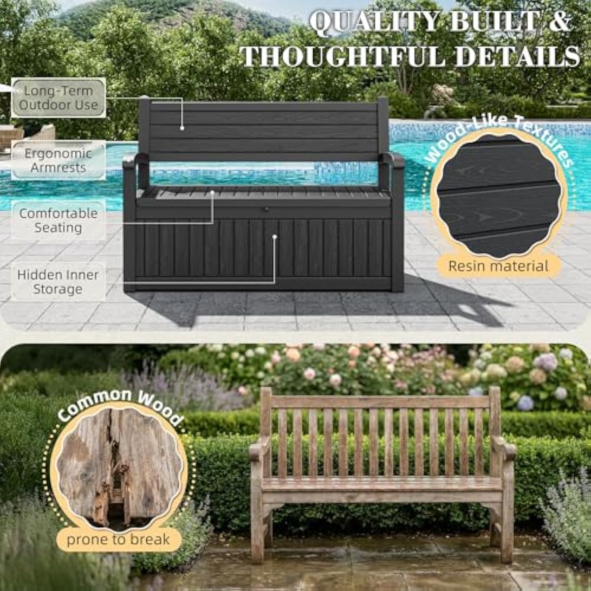 80 Gallon Buitenberging Bank D - Outdoor Furniture Bench recensie en prijs