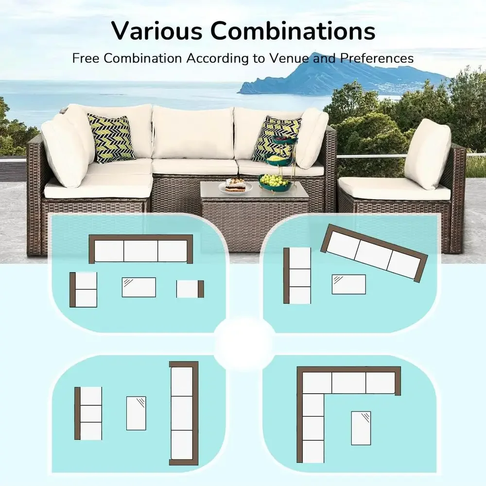 7-delige rieten sectionele ter - Outdoor Furniture Ofo recensie en prijs
