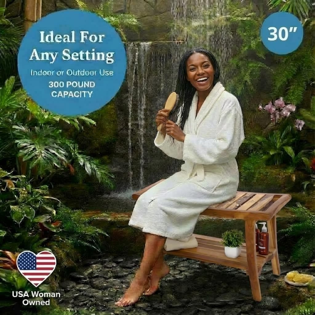 Teakhouten douchebankje, spa-b - Outdoor Furniture Bench recensie en prijs