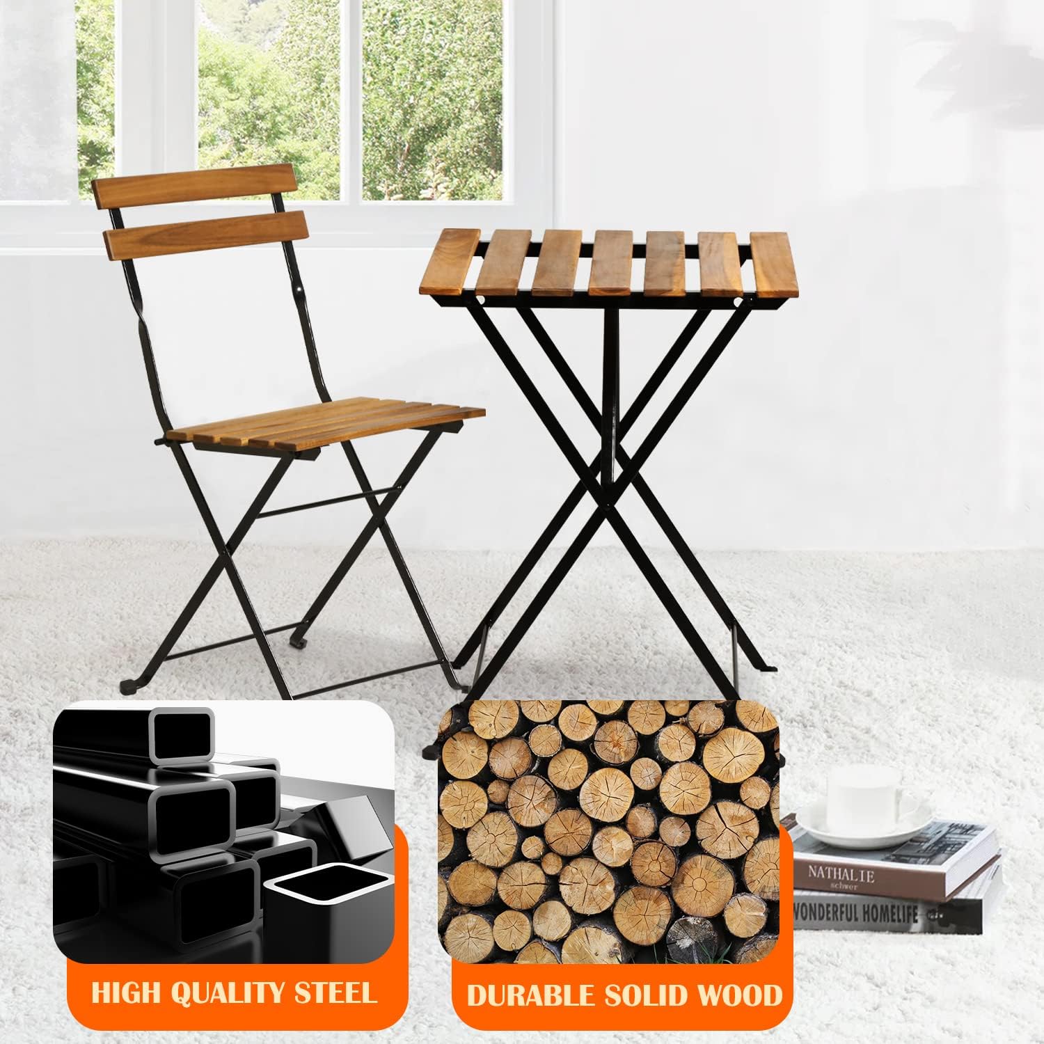 Natuurhouten 3-delige opvouwba - Outdoor Furniture Balcony recensie en prijs
