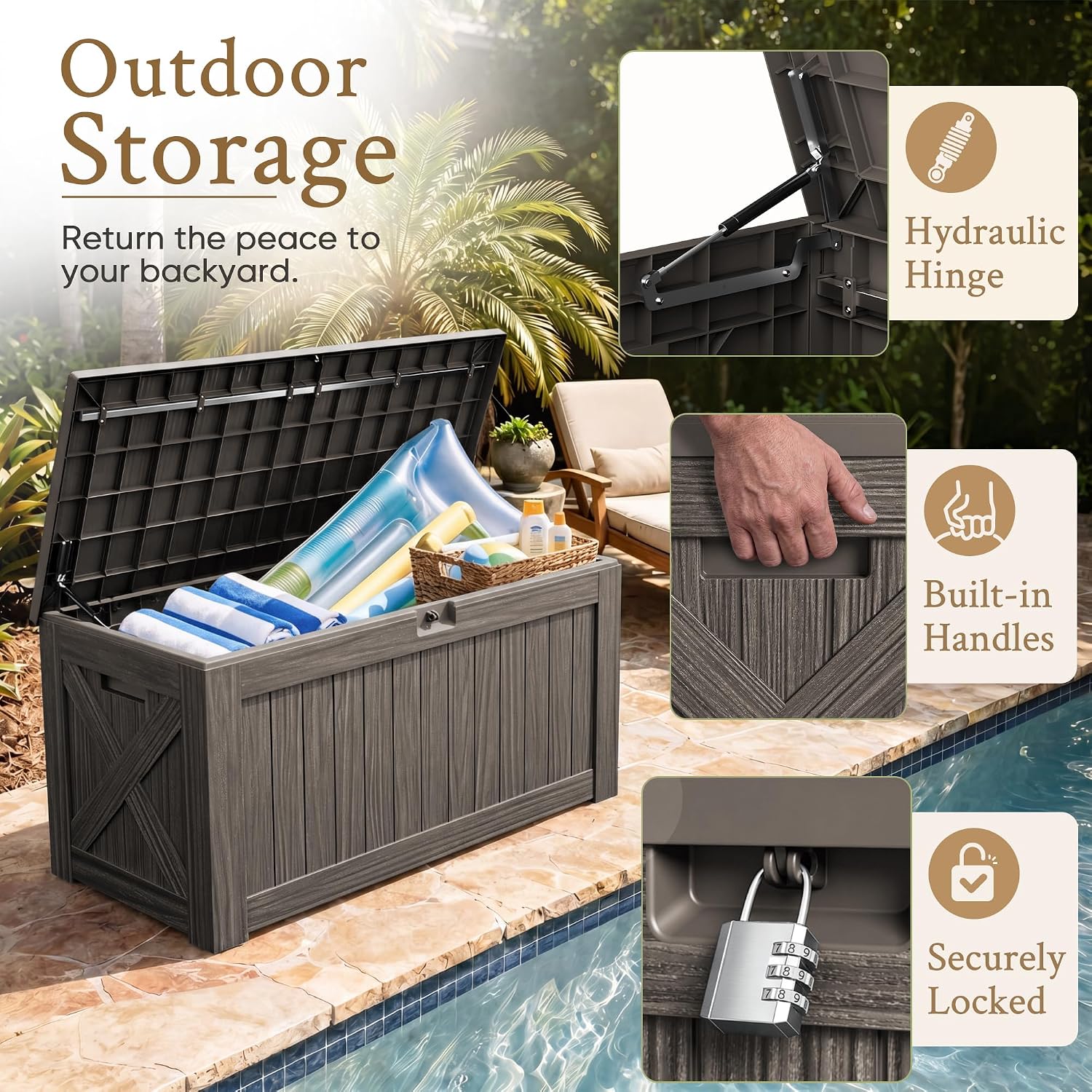 120 Gallon Grote Deckbox Buite - Outdoor Furniture Bench recensie en prijs