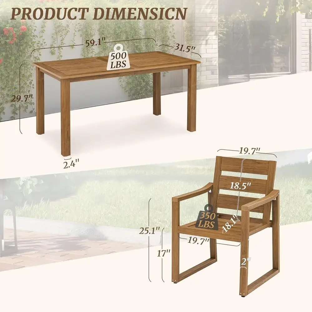 5-delige buiteneetset, tuinmeu - Outdoor Furniture Oil Teak recensie en prijs