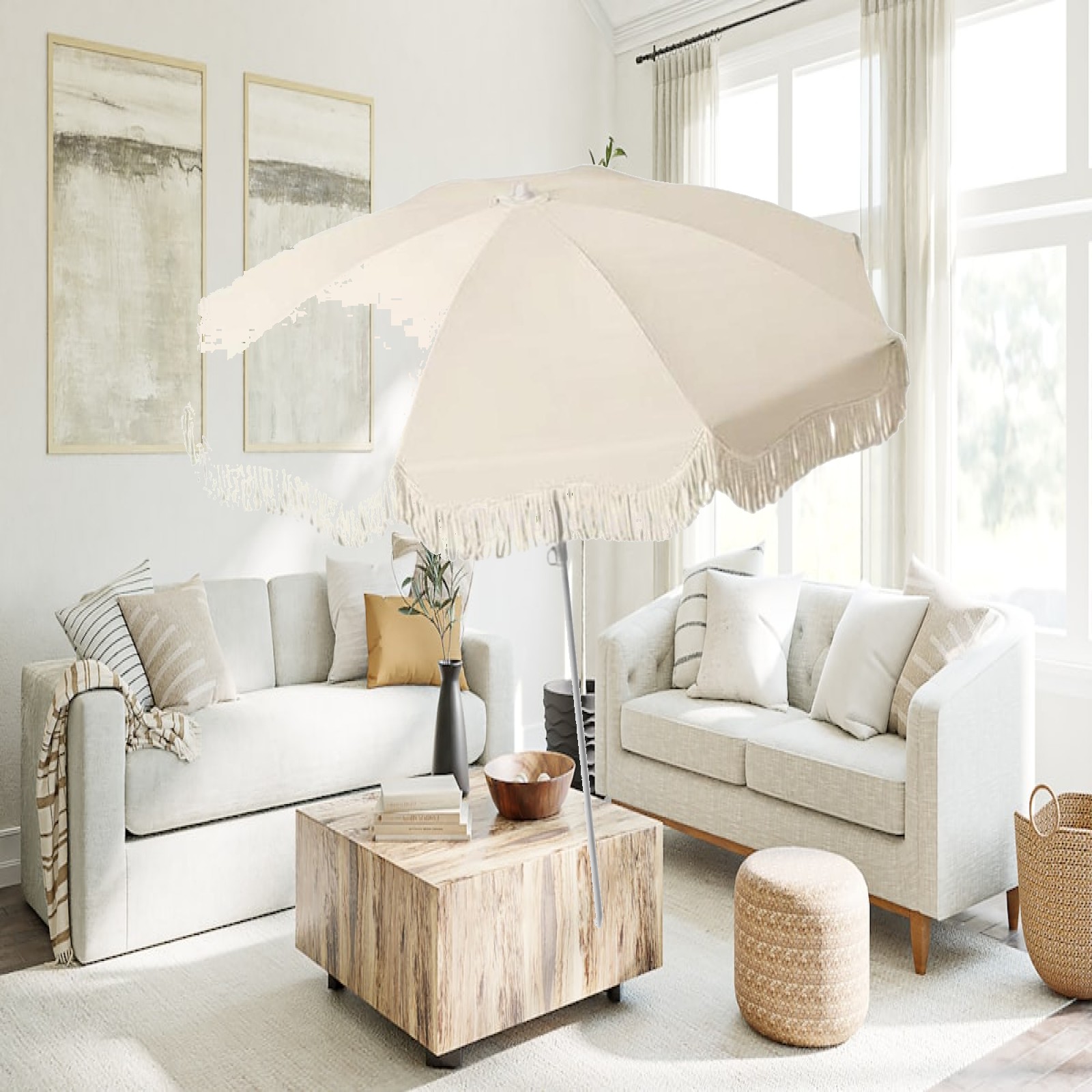 Fringe Patio Umbrella UPF50 Pl - Outdoor Furniture Plus recensie en prijs