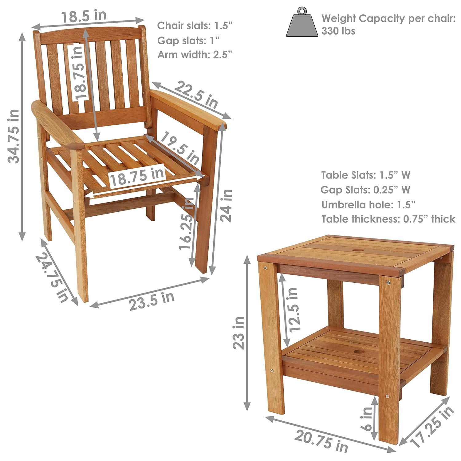 3-delige houten tuinset, 2 sto - Outdoor Furniture Oil Teak recensie en prijs
