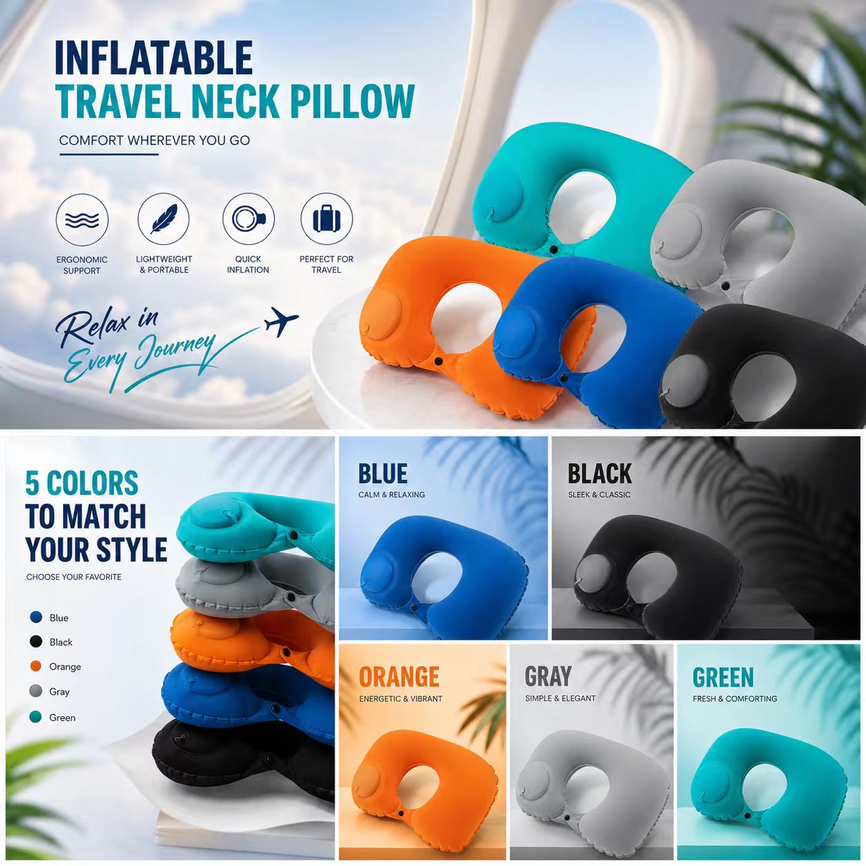 5 Kleuren Opblaasbaar Kussen O - Outdoor Furniture Pillows recensie en prijs