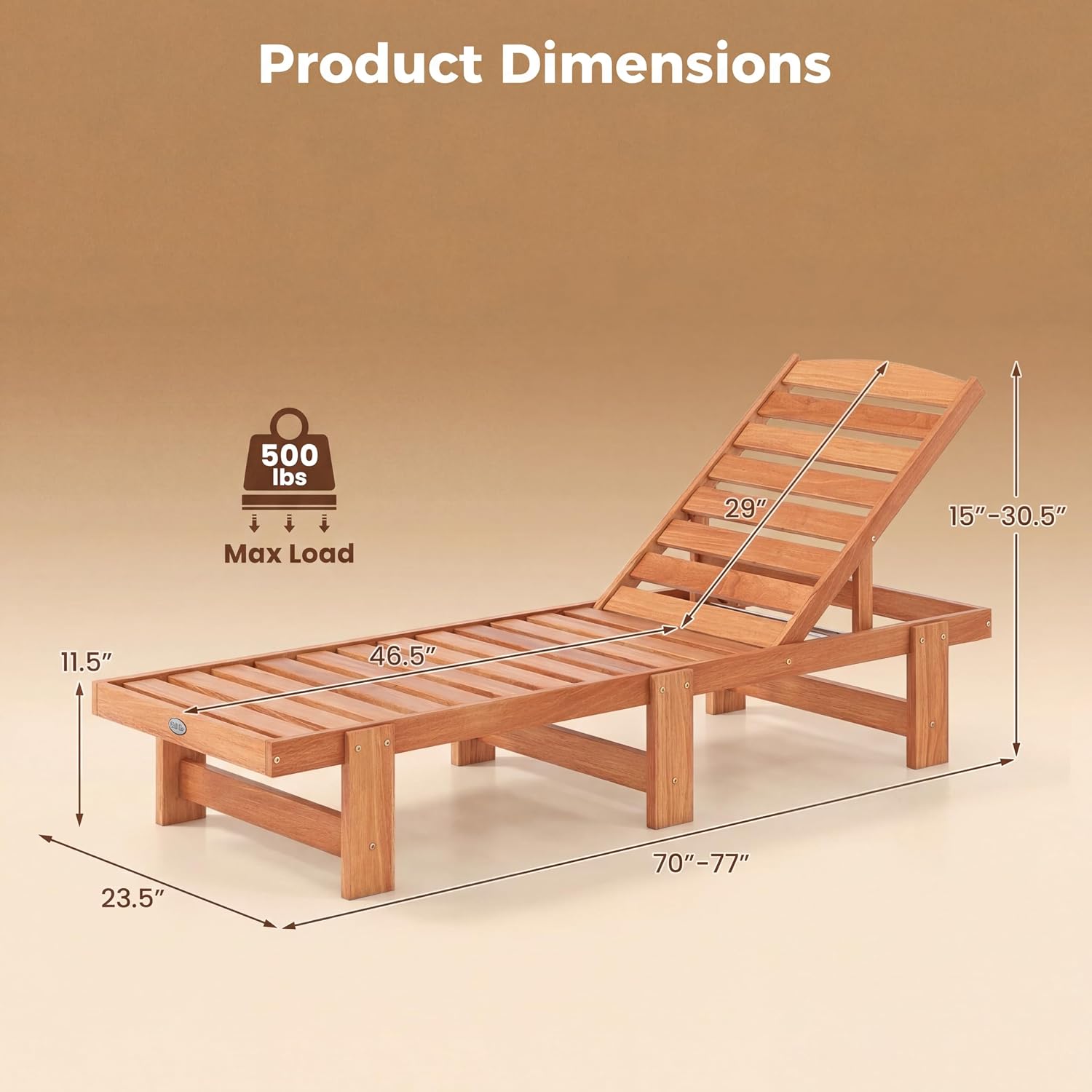 Massief houten chaise longue,  - Outdoor Furniture Oil Teak recensie en prijs