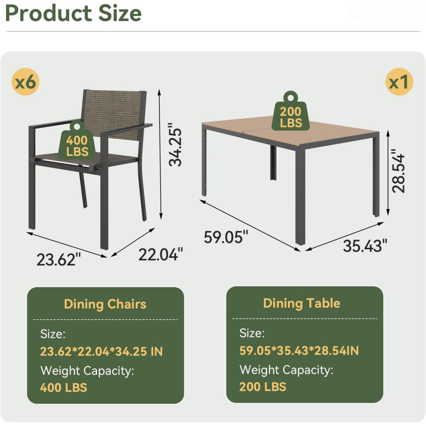 Aoxun 7-delige patio eettafels - Outdoor Furniture Deals recensie en prijs